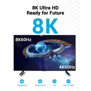 HDMI laidas 8K/10M juodas Aanbl Vention