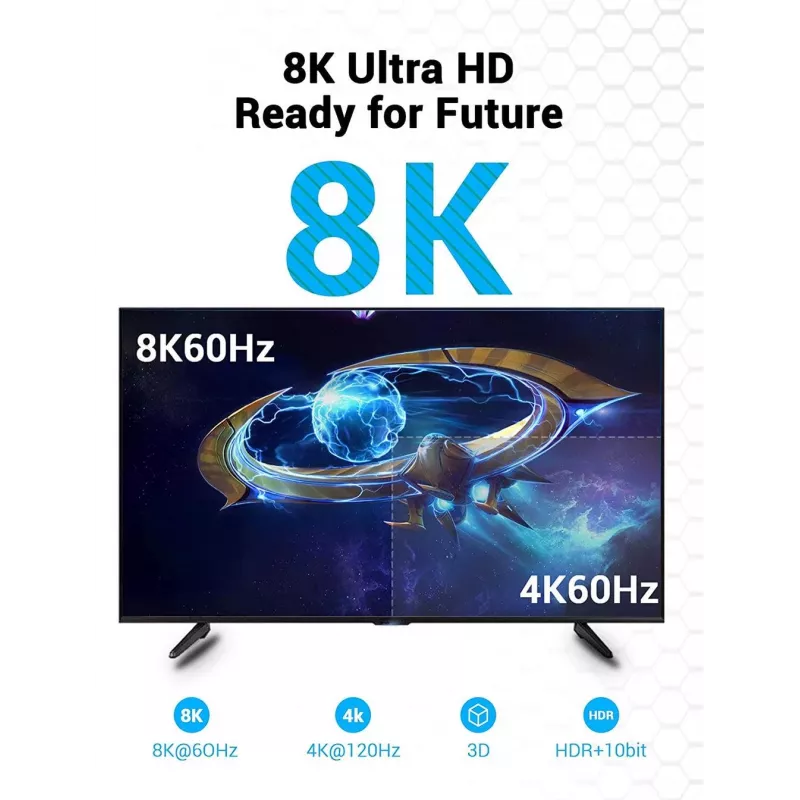 HDMI laidas 8K/10M juodas Aanbl Vention