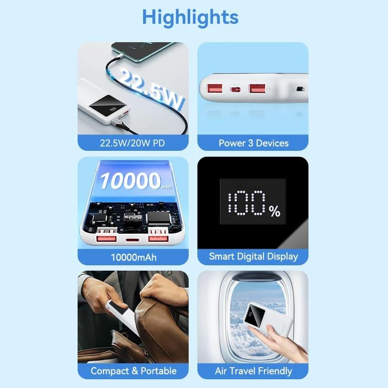 Power Bank USB 10000MAH 22.5W/Juoda FHKB0 Vention