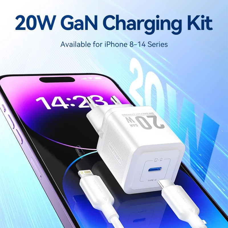 Sieninis mobilusis įkroviklis USB-C/20W TZ-FEPW0-EU-02 Vention