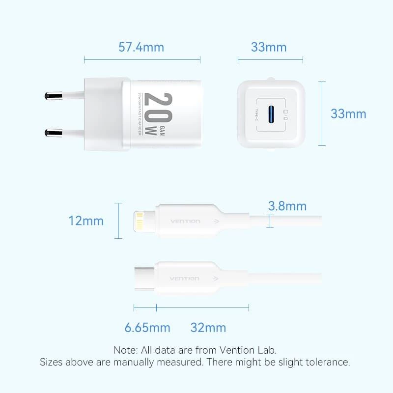 Sieninis mobilusis įkroviklis USB-C/20W TZ-FEPW0-EU-02 Vention