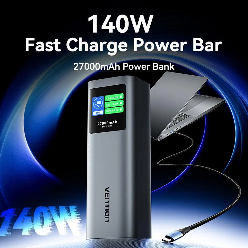 Išorinė baterija USB 27000MAH 140W/FKEH0 Vention