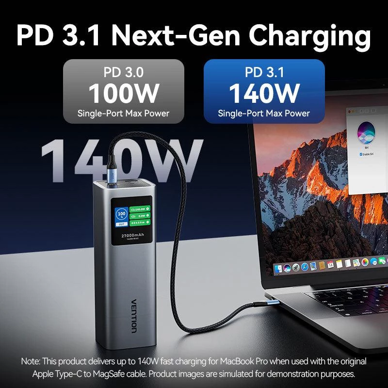 Išorinė baterija USB 27000MAH 140W/FKEH0 Vention