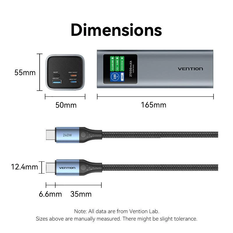 Išorinė baterija USB 27000MAH 140W/FKEH0 Vention