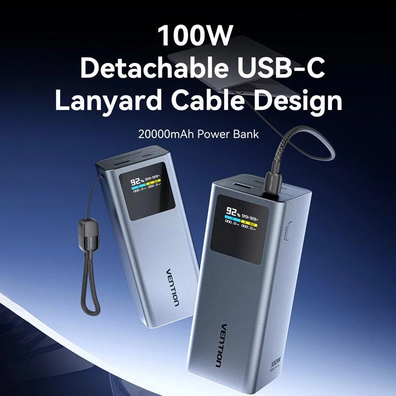 Išorinė baterija USB 20000MAH 100W/FKCH0 Vention