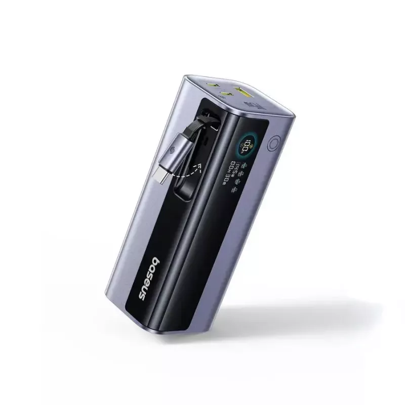 Nešiojama išorinė baterija Baseus EnerGeek GR11 20000 mAh LiPo 145W, 2× USB-C + 1× USB-A, 20V, juoda