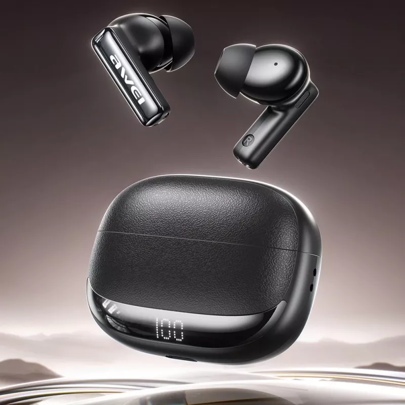Awei Bluetooth ausinės modelis ANC TA19 TWS su aktyviu triukšmo slopinimu, tikras belaidis stereofoninis, Bluetooth ryšys