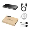 Valdomas L2 Gigabit Ethernet komutatorius Cudy GS2008S2 su 8 RJ-45 10/100/1000 prievadais ir 2 SFP, 1U stovo montavimo, juodas