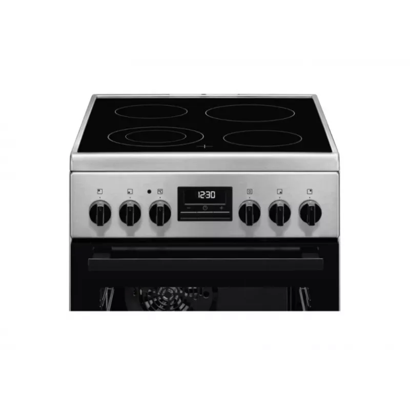 Laisvai pastatoma viryklė Electrolux LKR540266X — 4 degiklių keraminė kaitlentė, elektrinė orkaitė 57 l, nerūdijantis plienas, energijos klasė A, 50 cm