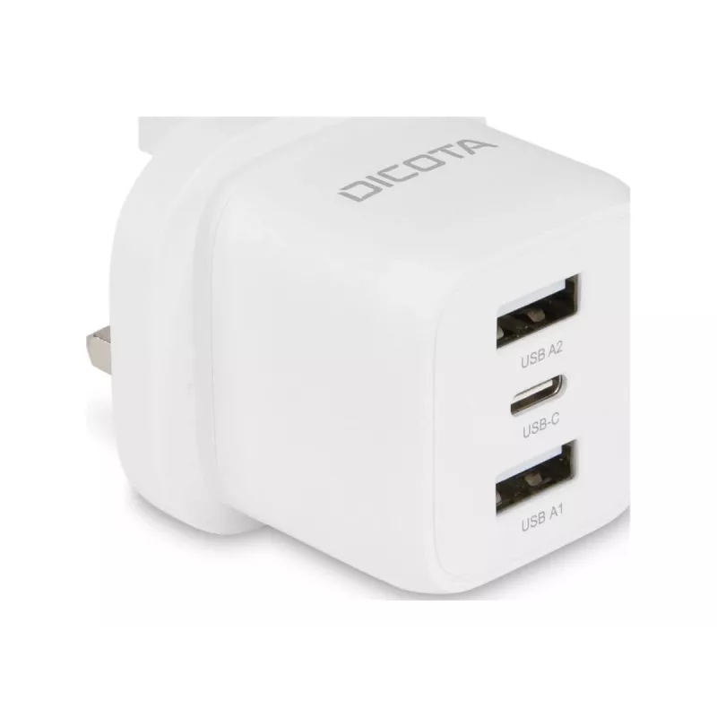 Dicota maitinimo šaltinis – kompaktiškas, nešiojamam kompiuteriui – 32 vatai – 3 A – 3 išvesties prievadai (USB-C, 2 x USB)