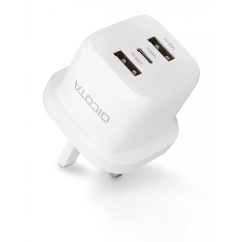Dicota maitinimo šaltinis – kompaktiškas, nešiojamam kompiuteriui – 32 vatai – 3 A – 3 išvesties prievadai (USB-C, 2 x USB)