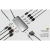 Dokingo stotis ITEC i-tec USB-C Metal Nano 3x Display (DP, HDMI, VGA) su maitinimo tiekimu 100 W, 4x USB-A, Gigabit Ethernet