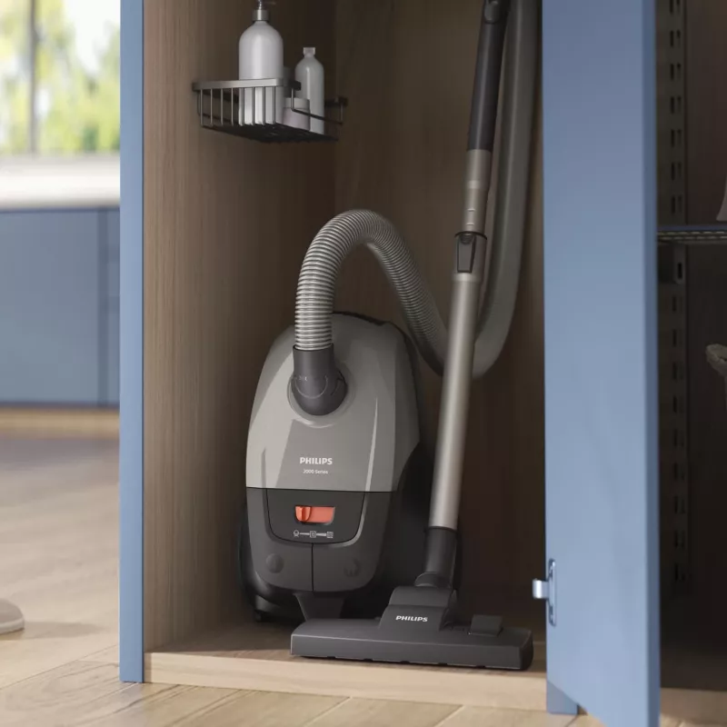 Cilindrinis dulkių siurblys „Philips 2000“ serija XD2152/12 — 850 W, 3 L dulkių maišelis, HEPA filtras, sausas valymas