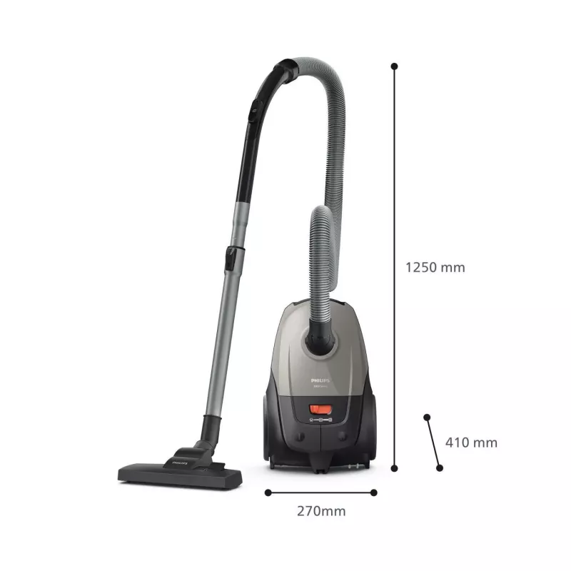 Cilindrinis dulkių siurblys „Philips 2000“ serija XD2152/12 — 850 W, 3 L dulkių maišelis, HEPA filtras, sausas valymas