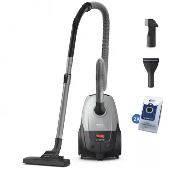 Cilindrinis dulkių siurblys Philips XD2142/12 — 850 W, 3 L dulkių maišelis, HEPA filtras, sausas valymas
