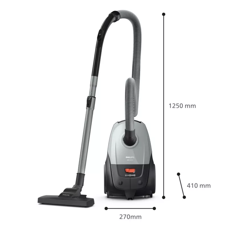 Cilindrinis dulkių siurblys Philips XD2142/12 — 850 W, 3 L dulkių maišelis, HEPA filtras, sausas valymas