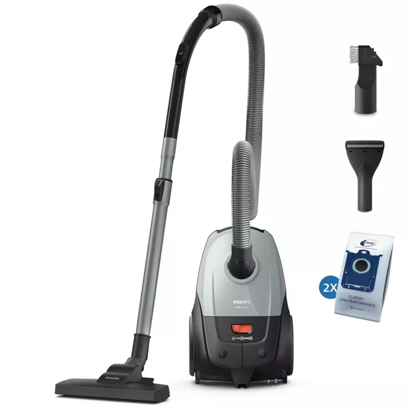 Cilindrinis dulkių siurblys Philips XD2142/12 — 850 W, 3 L dulkių maišelis, HEPA filtras, sausas valymas