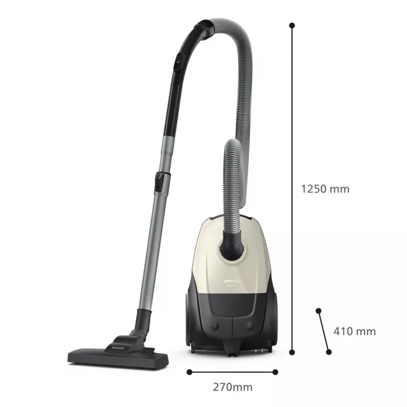 Dulkių siurblys | PHILIPS | Įėjimo galia 800 W | Dulkių talpa 3 L | Cilindrinis siurblys | Valymo tipas Sausas | Dulkių talpykla Dulkių maišelis | Spalva Juoda/Smėlinė | XD1101/10