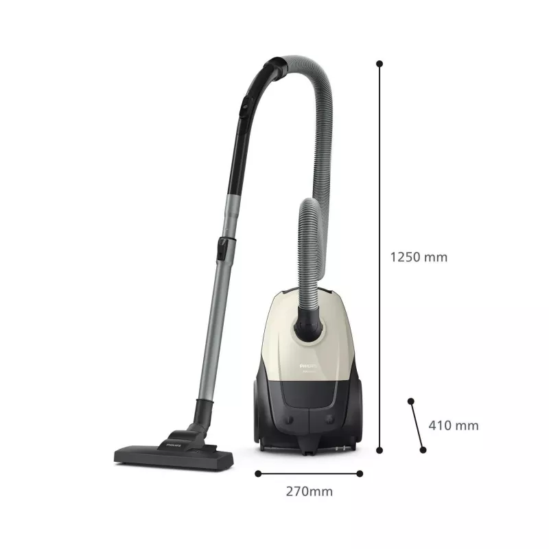 Dulkių siurblys | PHILIPS | Įėjimo galia 800 W | Dulkių talpa 3 L | Cilindrinis siurblys | Valymo tipas Sausas | Dulkių talpykla Dulkių maišelis | Spalva Juoda/Smėlinė | XD1101/10