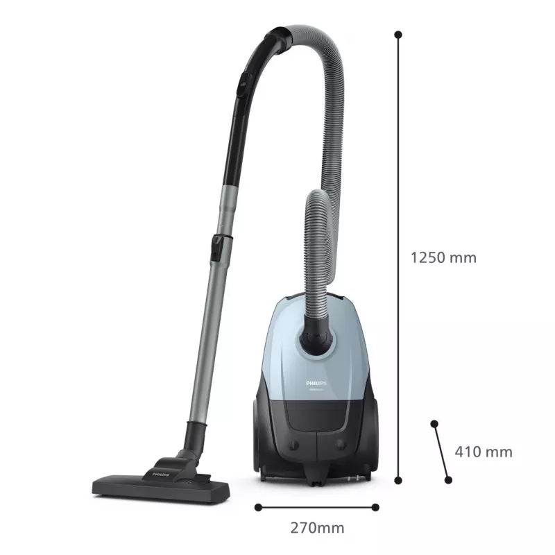 Cilindrinis dulkių siurblys Philips 2000 series XD1142/10 — 800 W, 3 L dulkių maišelis, HEPA filtras, sausas valymas