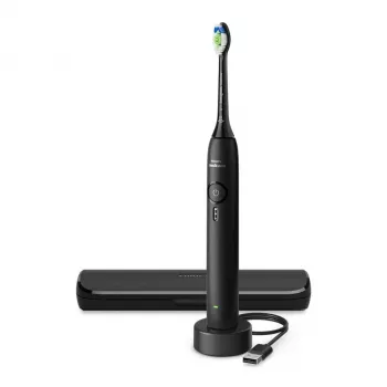 Įkraunamas garsinis dantų šepetėlis Philips 3100 serija HX4033/32 — ličio jonų baterija, 1 rankena, 1 šepetėlio galvutė, Daily Care režimas, juodas