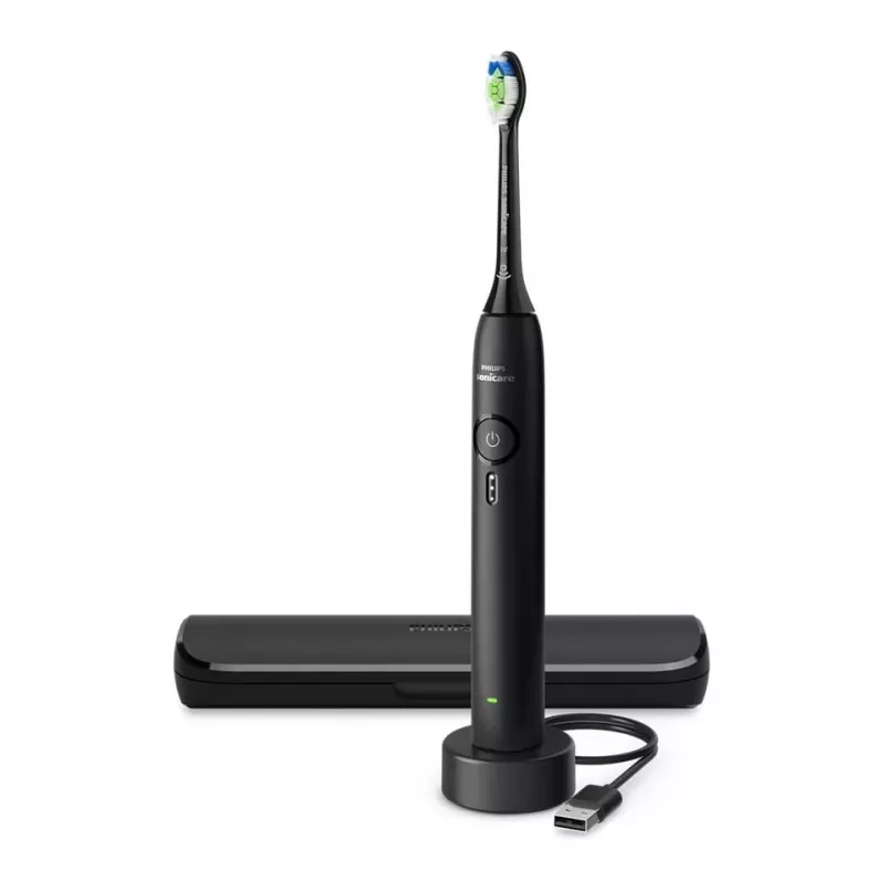 Įkraunamas garsinis dantų šepetėlis Philips 3100 serija HX4033/32 — ličio jonų baterija, 1 rankena, 1 šepetėlio galvutė, Daily Care režimas, juodas