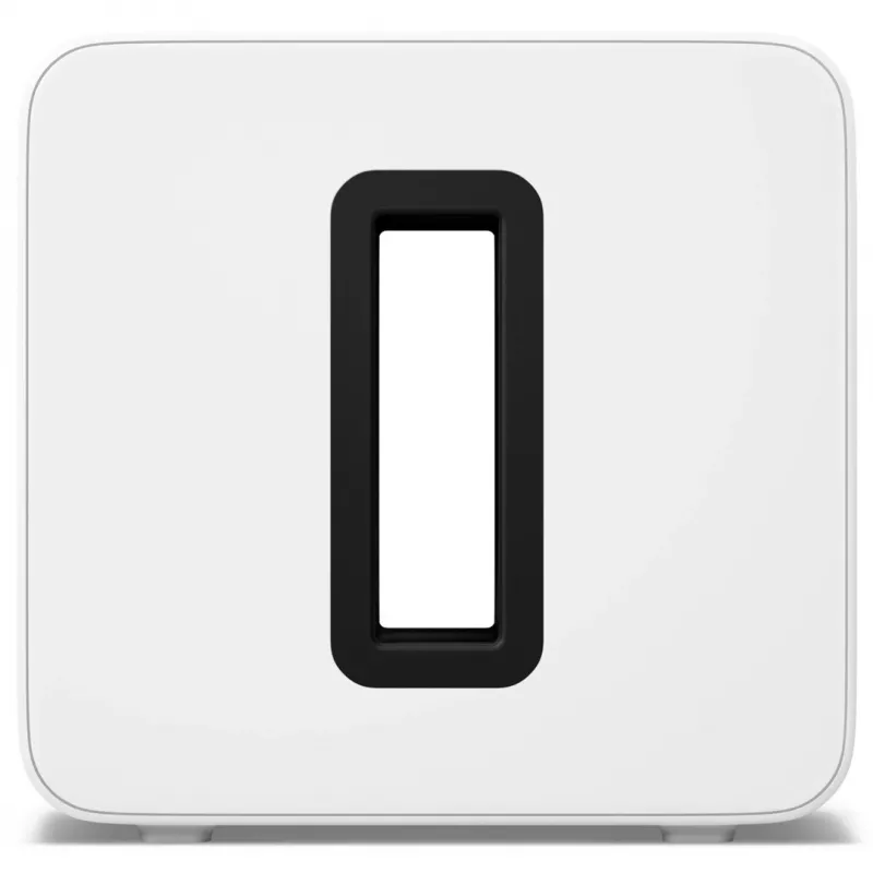Aktyvus žemų dažnių garsiakalbis Sonos Sub 4 — D klasės stiprintuvas, kintamoji srovė 110–240 V, 40,2×15,8×38,9 cm, juoda arba balta