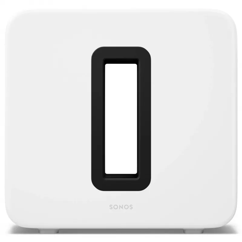 Aktyvus žemų dažnių garsiakalbis Sonos Sub 4 — D klasės stiprintuvas, kintamoji srovė 110–240 V, 40,2×15,8×38,9 cm, juoda arba balta