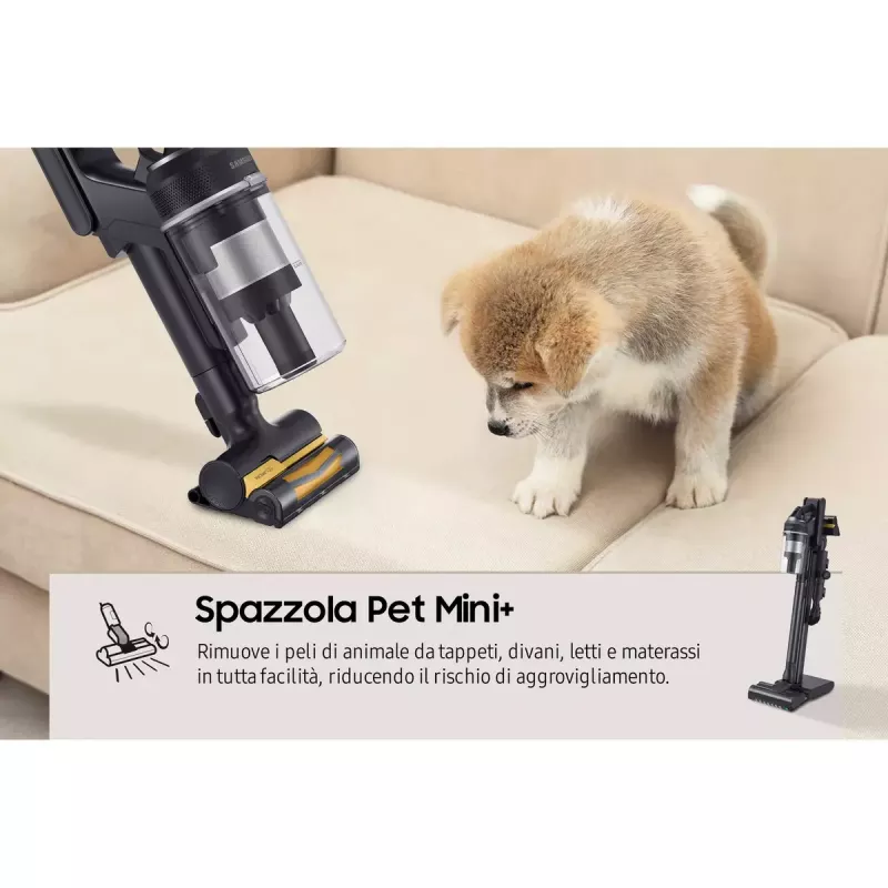 Stick vacuum Samsung VS20C9554TK — Baterija, ličio jonų, 580 W, be maišelio 0,8 l, cikloninis, juodas