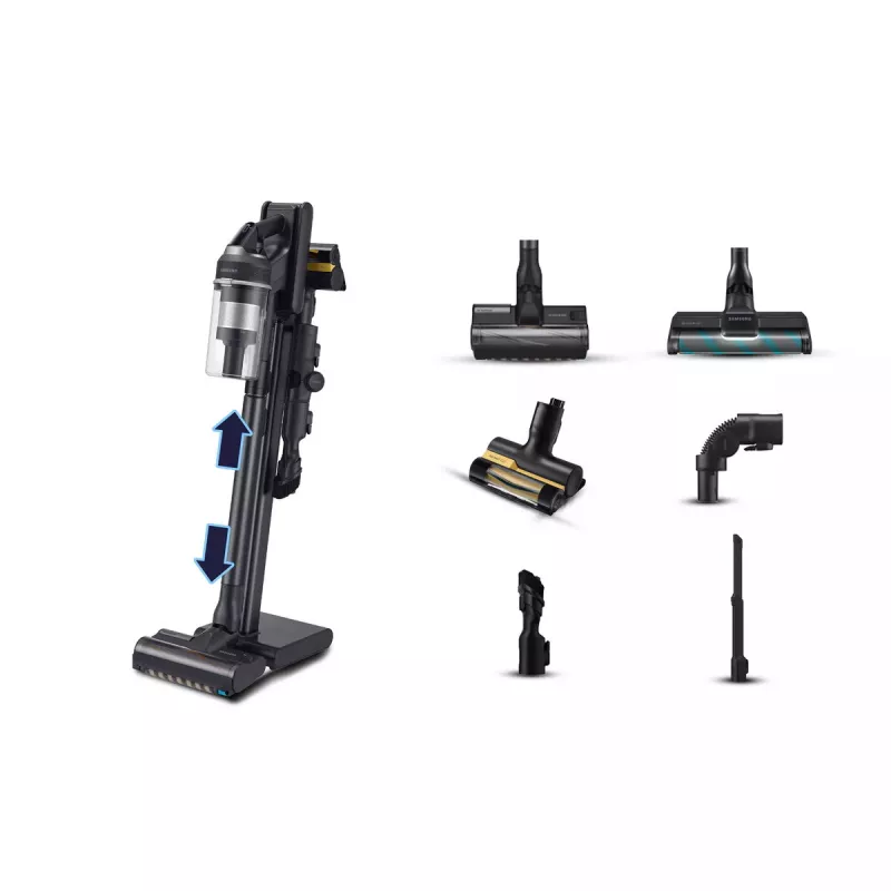 Stick vacuum Samsung VS20C9554TK — Baterija, ličio jonų, 580 W, be maišelio 0,8 l, cikloninis, juodas