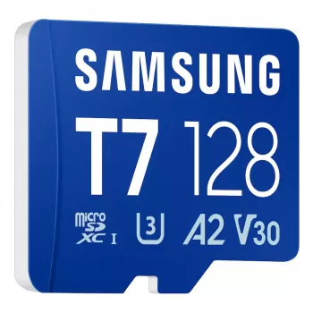 MicroSDXC atminties kortelė Samsung T7 128 GB UHS-I U3 V30 170 MB/s Mėlyna