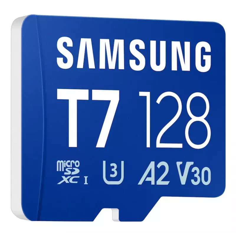 MicroSDXC atminties kortelė Samsung T7 128 GB UHS-I U3 V30 170 MB/s Mėlyna