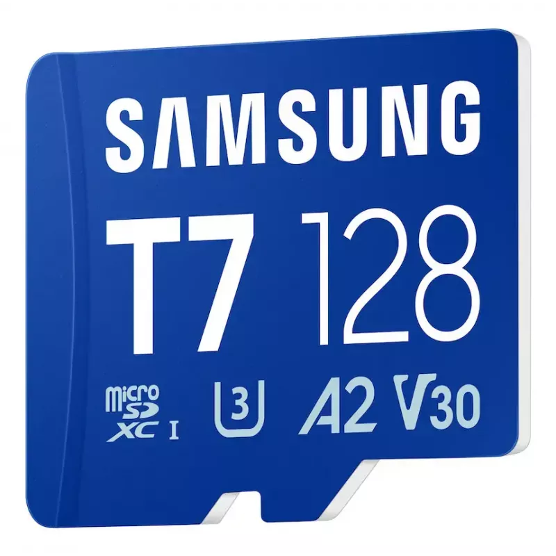 MicroSDXC atminties kortelė Samsung T7 128 GB UHS-I U3 V30 170 MB/s Mėlyna