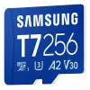 Samsung T7 „microSDXC“ atminties kortelė, 256 GB, UHS-I, U3, V30, skaitymo greitis 170 MB/s, mėlyna