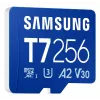 Samsung T7 „microSDXC“ atminties kortelė, 256 GB, UHS-I, U3, V30, skaitymo greitis 170 MB/s, mėlyna