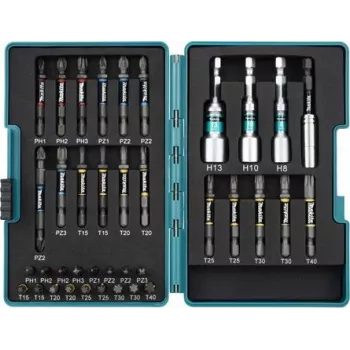 MAKITA E-26179 - Torsion Bit-Set Impact Premier, skirtas akumuliatoriniam smūginiam suktuvui DTD153 ir DTD157 (38 dalių) (E-26179)