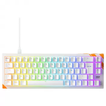 Mechaninė žaidimų klaviatūra Cherry K5 Pro TMR Compact 65% AZERTY RGB laidinė USB oranžinė balta