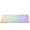 Mechaninė žaidimų klaviatūra Cherry K5 Pro TMR Compact — 65 % QWERTY USB laidinė, RGB, magnetinis jungiklis, oranžinė/baltos spalvos