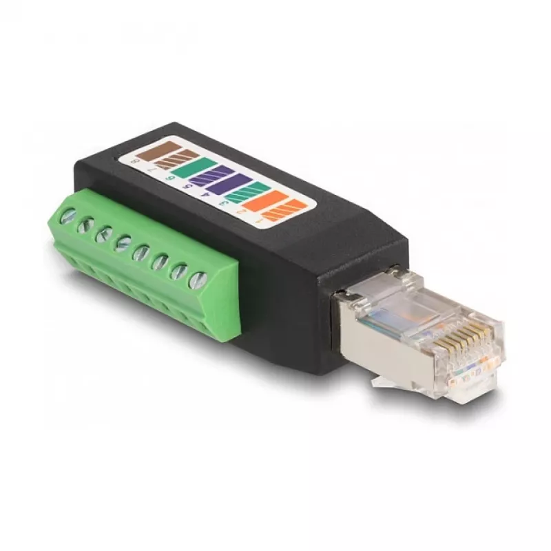 DeLOCK RJ45 kištuko Cat.5e prie gnybtų bloko adapteris 90° kampuotas