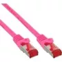 komutacinis kabelis InLine S/FTP PiMF Cat6 250MHz RJ-45 į RJ-45 PVC varis rožinis 0,3 m