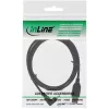 InLine USB 2.0 laidas USB A kištukas į Mini-USB B kištuką, 90° į viršų lenktos jungtys, 1,5 m, juodas