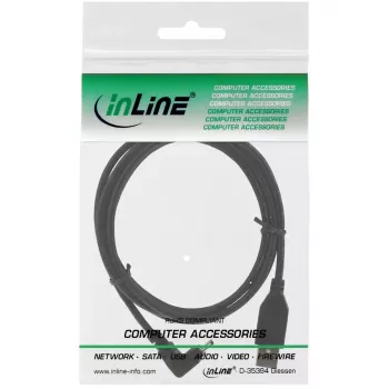 InLine USB 2.0 laidas USB A kištukas į Mini-USB B kištuką, 90° į viršų lenktos jungtys, 1,5 m, juodas
