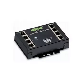 Tinklo komutatorius Wago 852-112 — 8 prievadų Fast Ethernet (10/100), RJ-45, pilnas dvipusis režimas, 2000 MAC įrašų