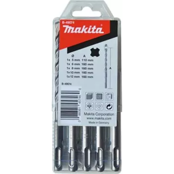MAKITA B-49074 - HM grąžtų rinkinys V-PLUS Nr. 3, skirtas kombinuotam plaktukui HR2470 (50,0 / 100 mm darbinis ilgis | 5 vnt.) (B-49074)