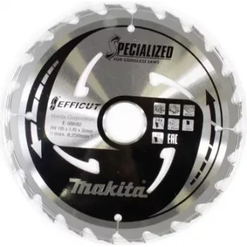 Makita Specialized EFFICUT – diskinis pjūklas – medienai – 185 mm – 24 dantys (E-08682)