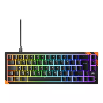 Mechaninė žaidimų klaviatūra Cherry K5 Pro TMR Compact 65% QWERTY Nordic laidinė USB RGB juoda/oranžinė