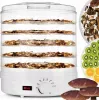 Extralink Home didelė maisto džiovyklė grybams, vaisiams, daržovėms ir žolelėms galinga Pro 500W + 5 padėklai 27cm balta