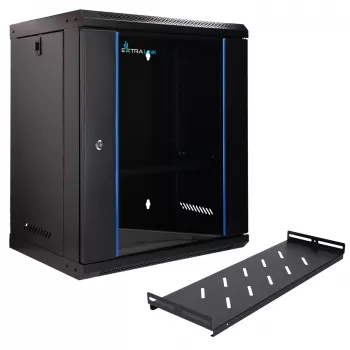 Extralink Lite 12U 530X400 SIENINIS stovo spinta juoda su lentyna