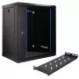 Extralink Lite 12U 530X400 SIENINIS stovo spinta juoda su lentyna