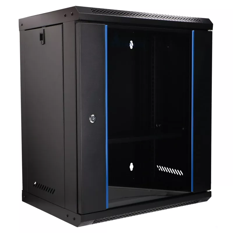 Extralink Lite 12U 530X400 SIENINIS stovo spinta juoda su lentyna